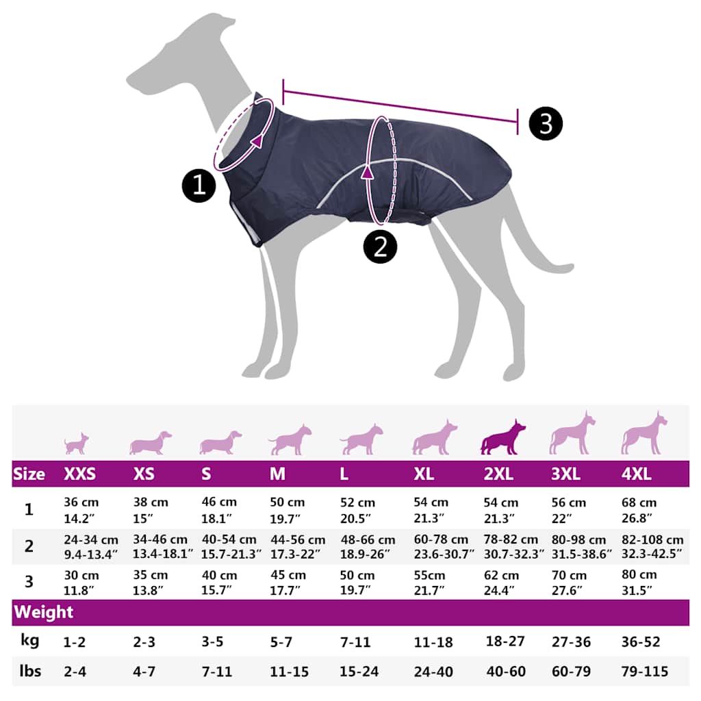 Impermeabile per Cani con Strisce Riflettenti Poliestere 2XL