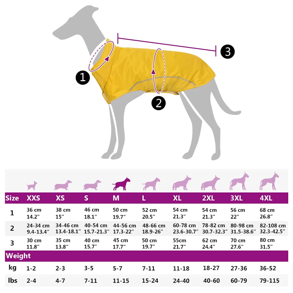 Impermeabile per Cani con Strisce Riflettenti Poliestere M