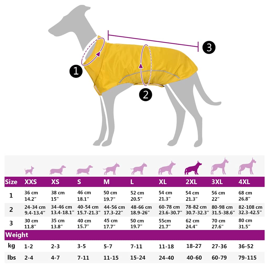 Impermeabile per Cani con Strisce Riflettenti Poliestere 2XL