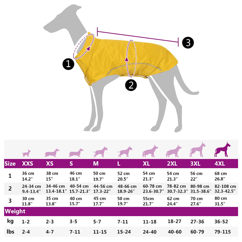 Impermeabile per Cani con Strisce Riflettenti Poliestere 4XL
