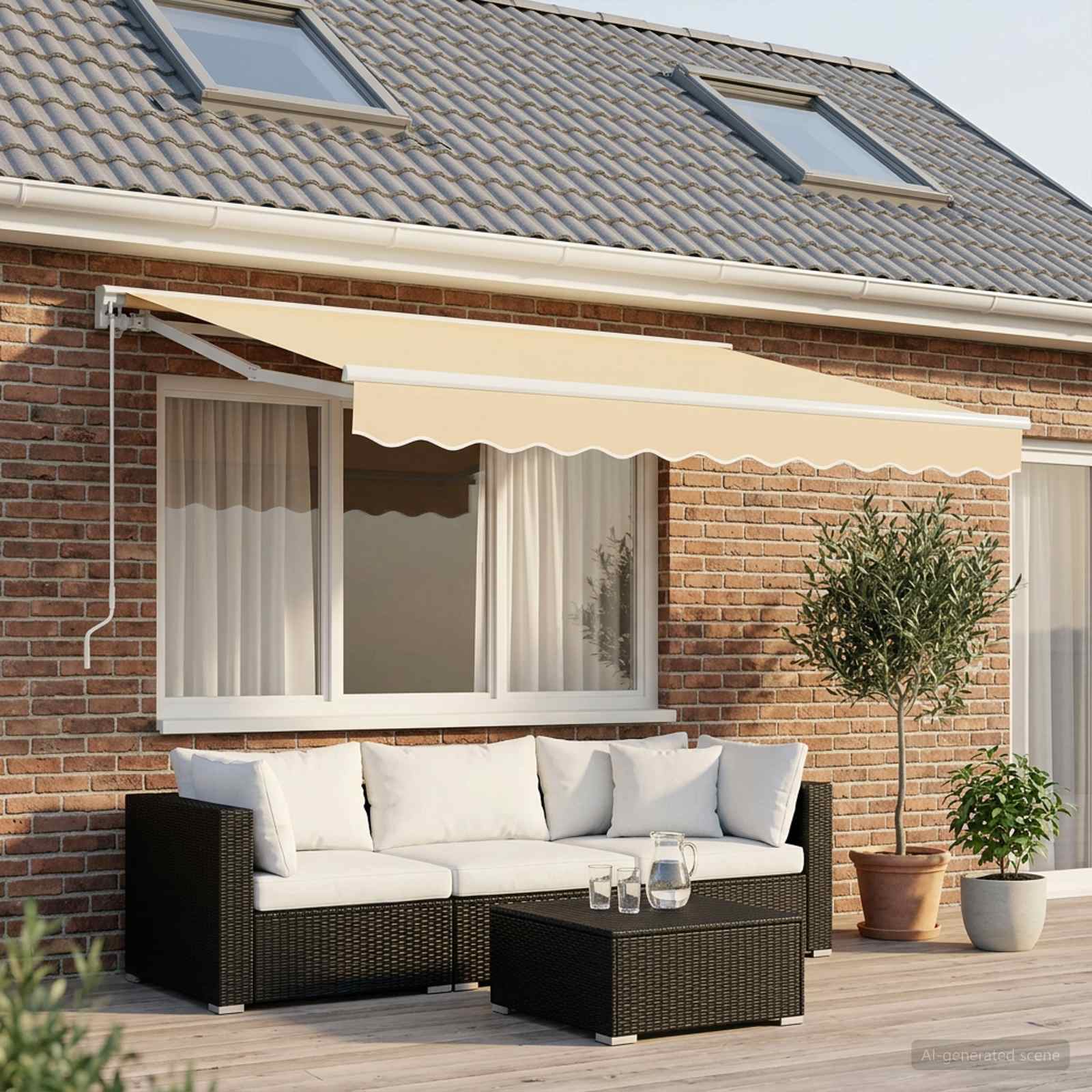 Telo di ricambio per tenda da sole per 3x2 m Crema Poliestere