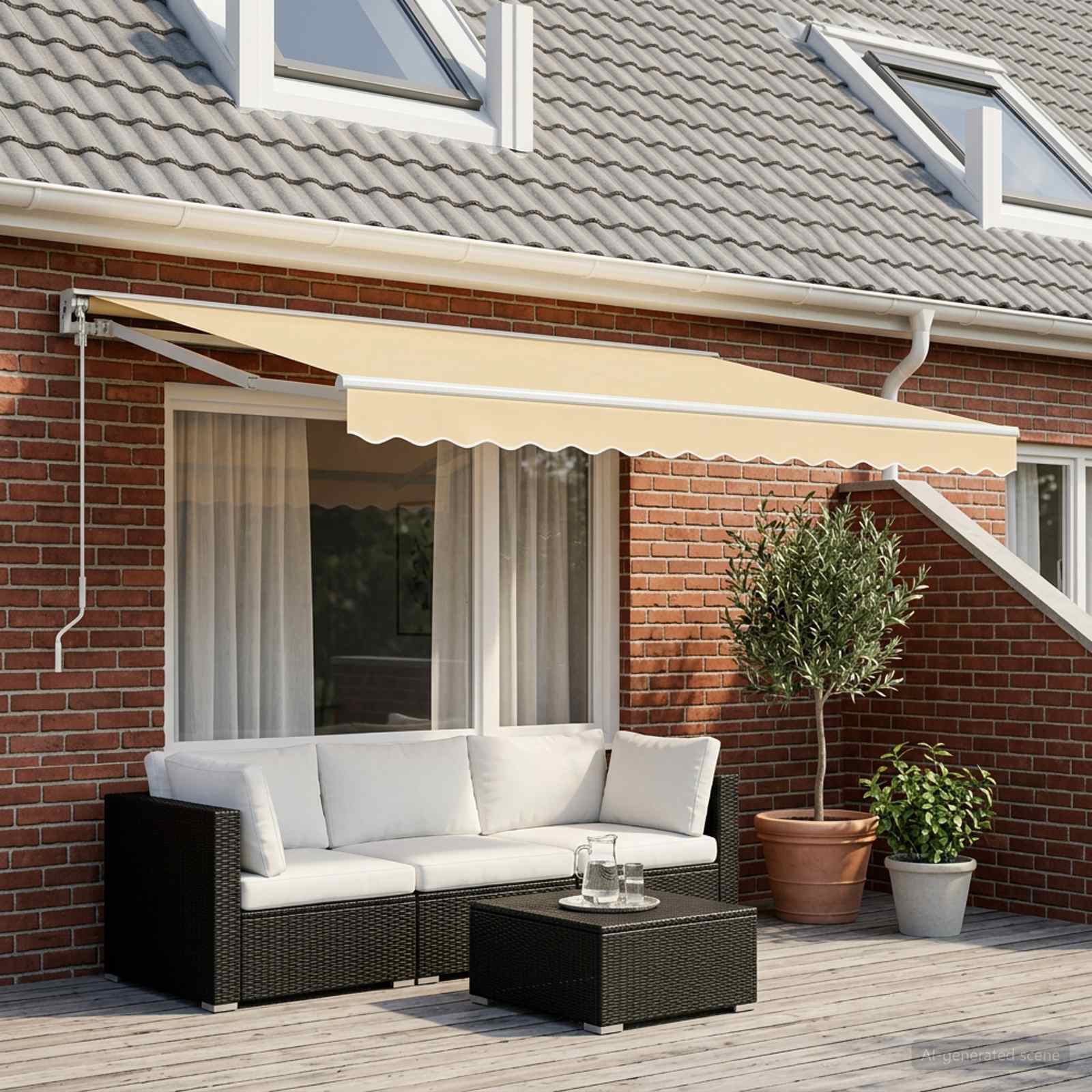 Telo di ricambio per tenda da sole per 4x2 m Crema Poliestere