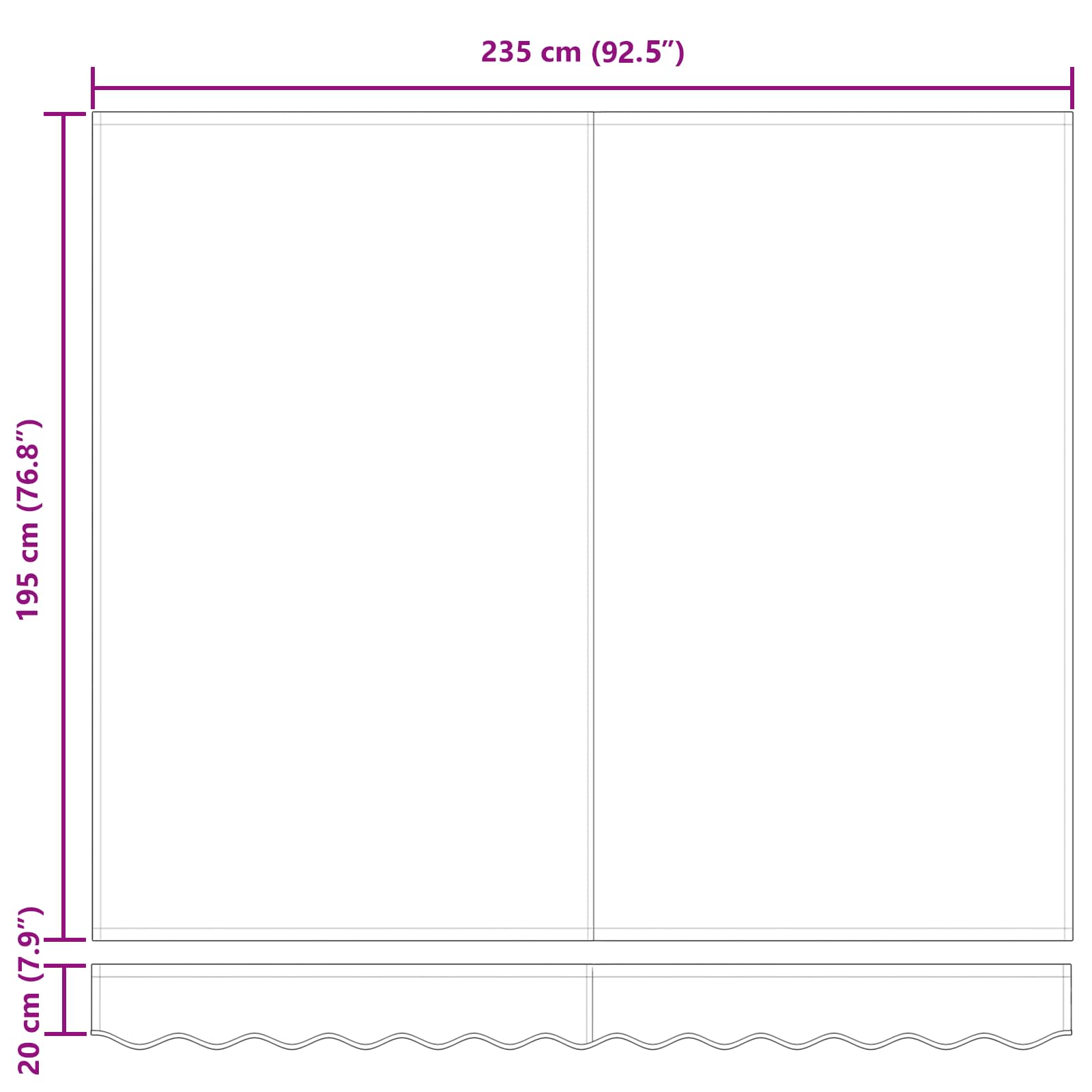 Telo di ricambio per tenda da sole per 2,5x2 m