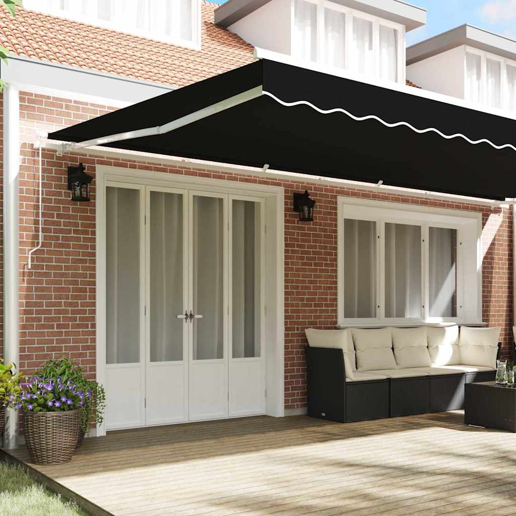 Telo di ricambio per tenda da sole per 6x3 m Nero Poliestere