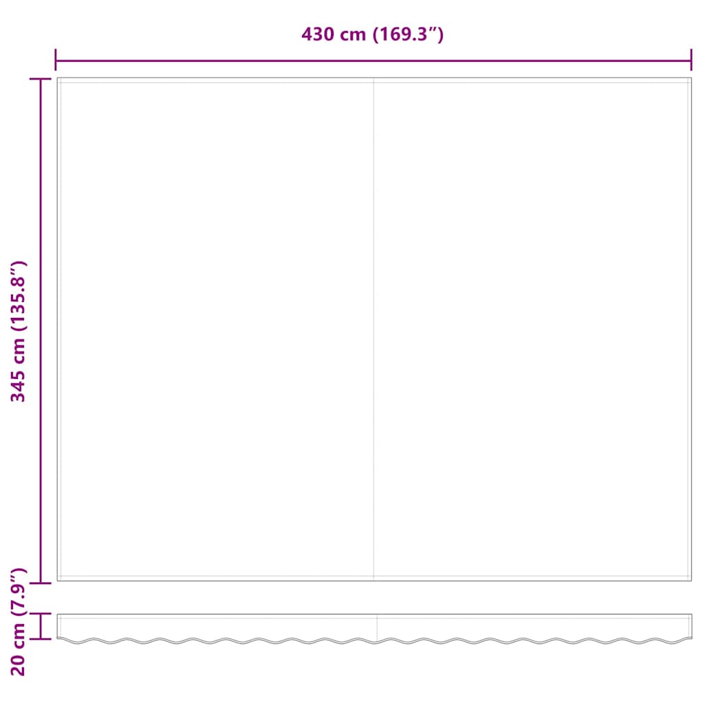 Telo di ricambio per tenda da sole per 4,5x3,5 m Beige