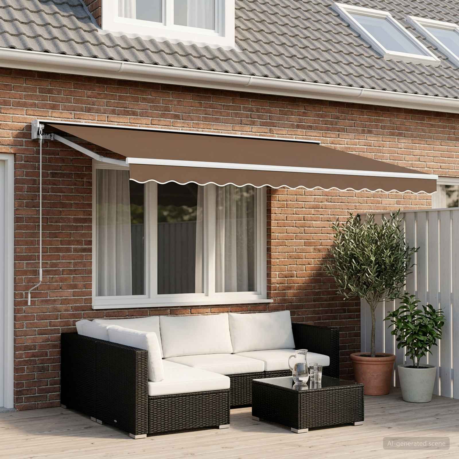 Telo di ricambio per tenda da sole per 6x3 m Beige Poliestere
