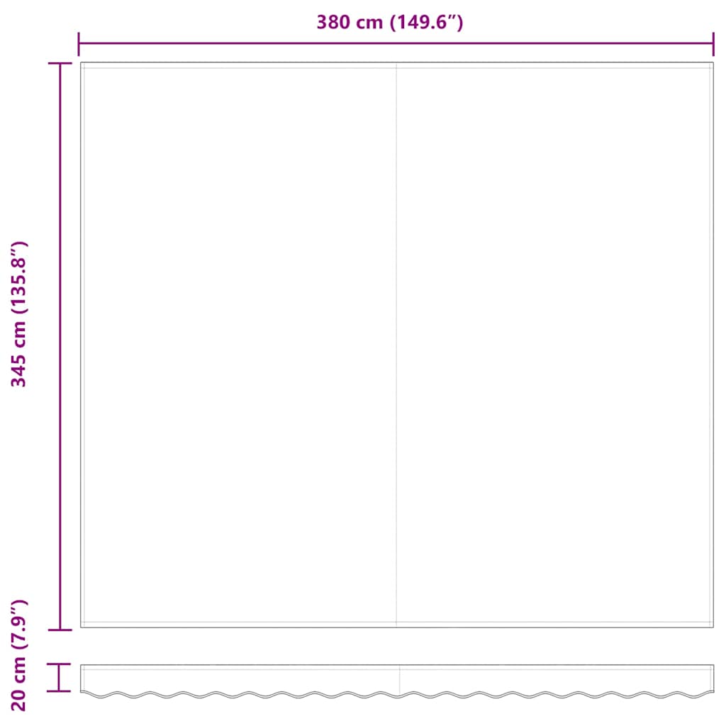 Telo di ricambio per tenda da sole per 4x3.5 m Bianco