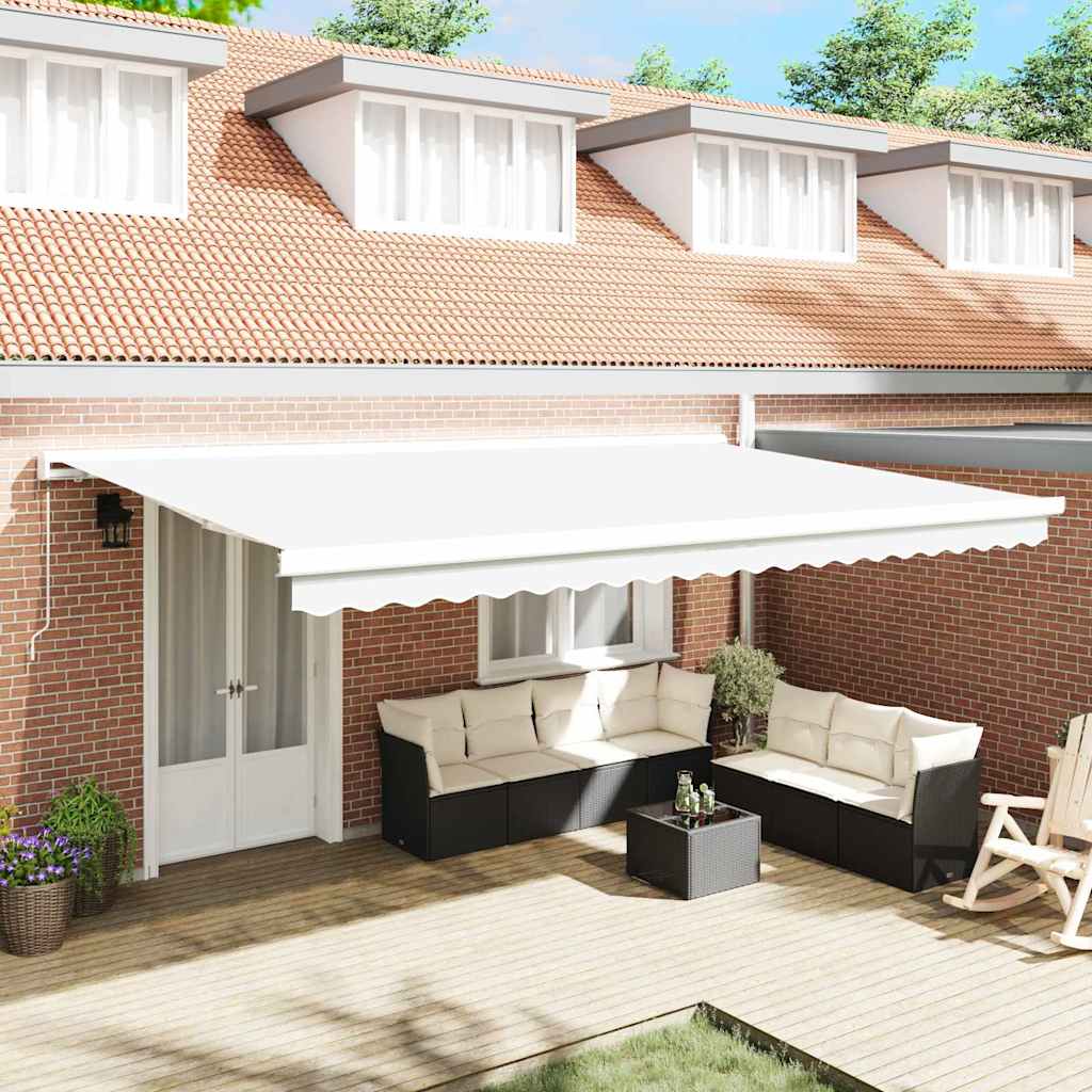 Telo di ricambio per tenda da sole per 5x3 m Bianco Poliestere