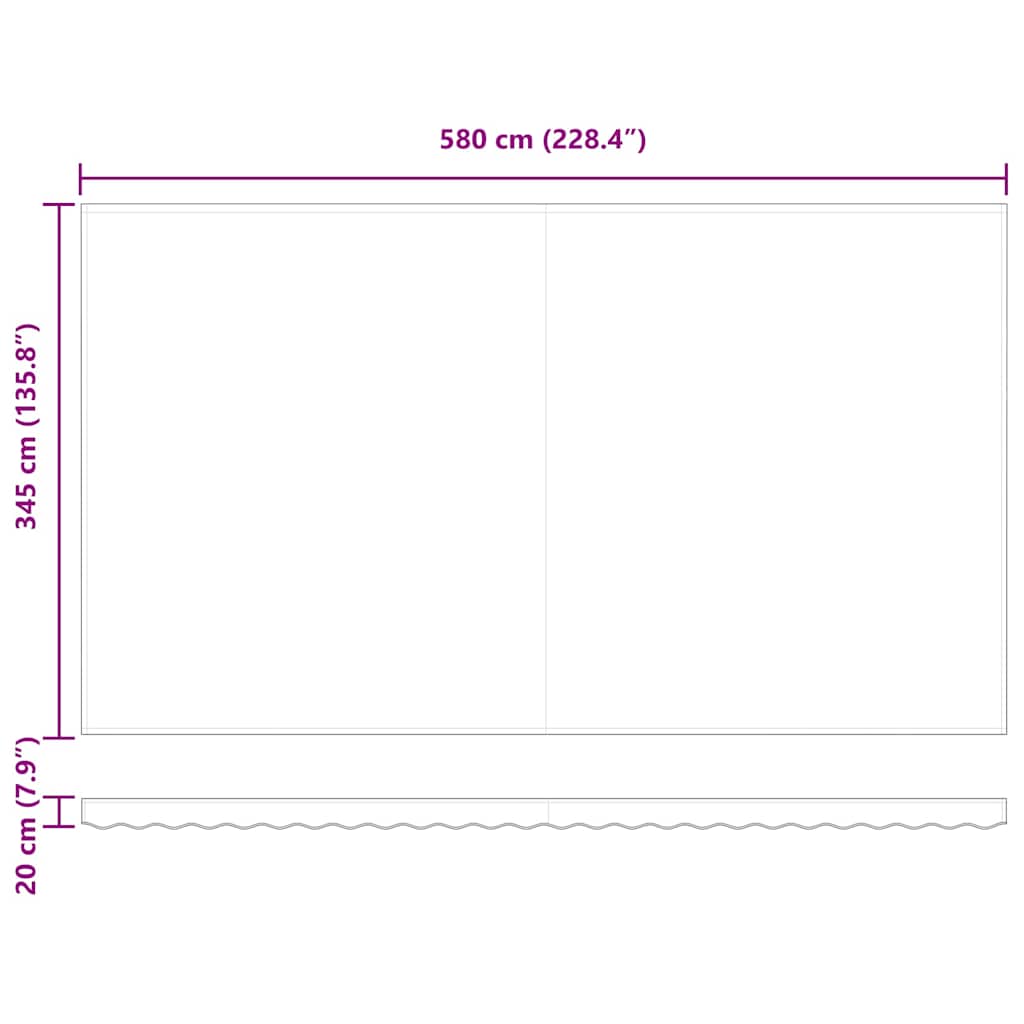 Telo di ricambio per tenda da sole per 6x3,5 m Bianco