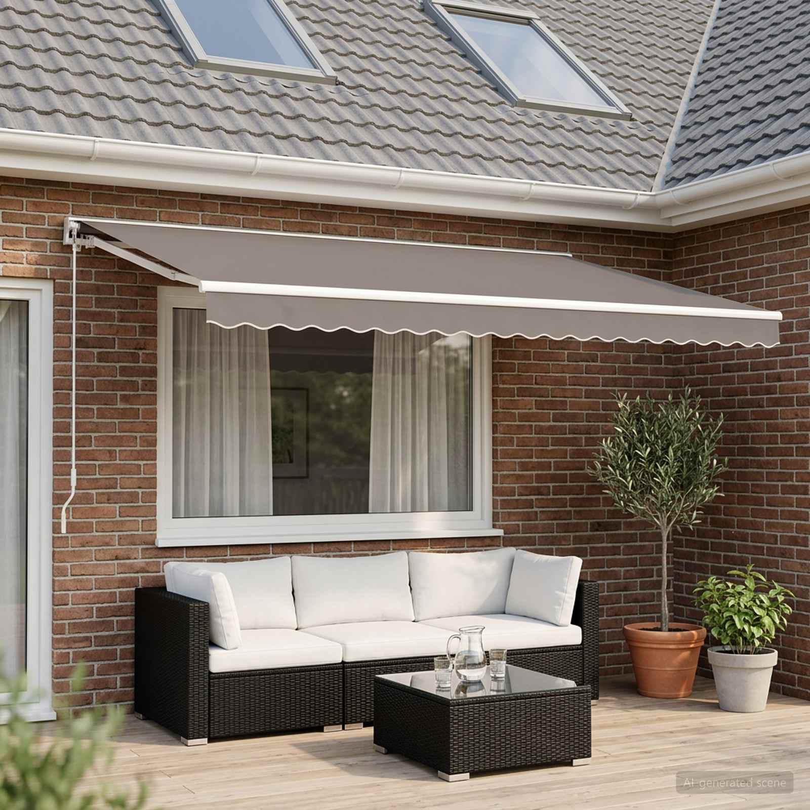 Telo di ricambio per tenda da sole per 6x3 m Grigio Chiaro