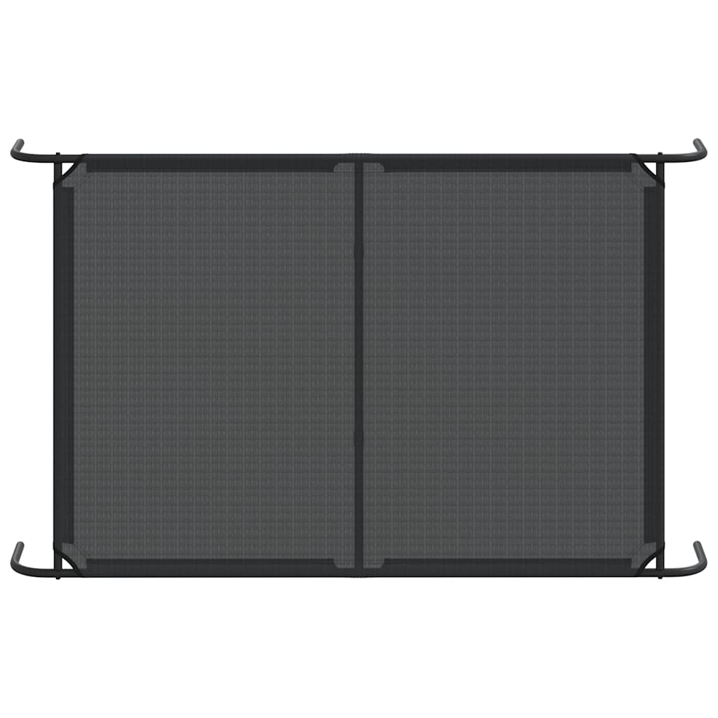 Cuccia per Cani Rialzata Nera 150x90x20 cm Textilene e Acciaio