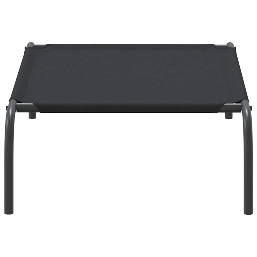 Cuccia per Cani Rialzata Nera 90x50x20 cm Tela Oxford e Acciaio