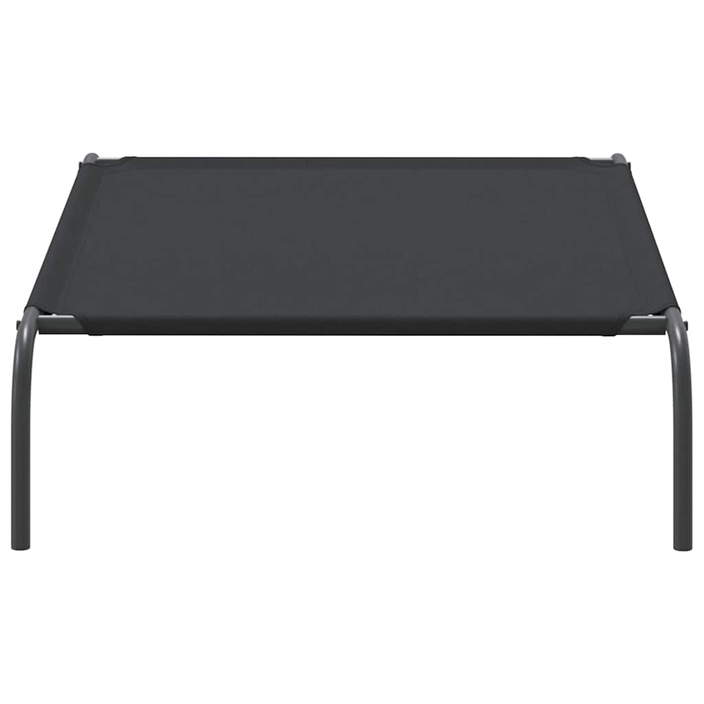 Cuccia per Cani Rialzata Nera 110x65x20cm Tela Oxford e Acciaio