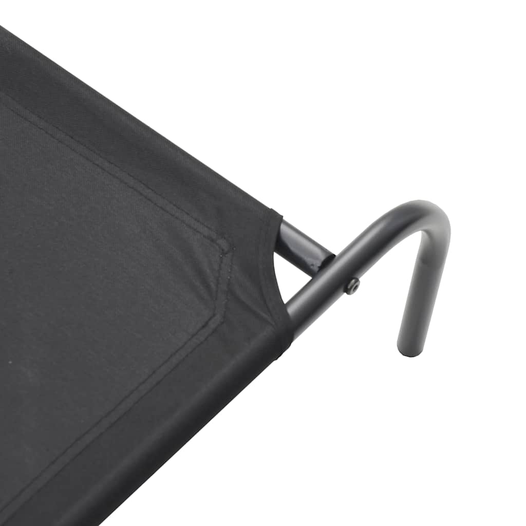 Cuccia per Cani Rialzata Nera 110x65x20cm Tela Oxford e Acciaio
