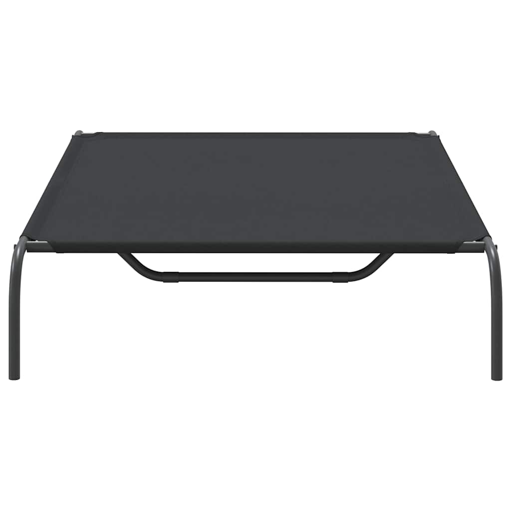 Cuccia per Cani Rialzata Nera 130x80x20cm Tela Oxford e Acciaio