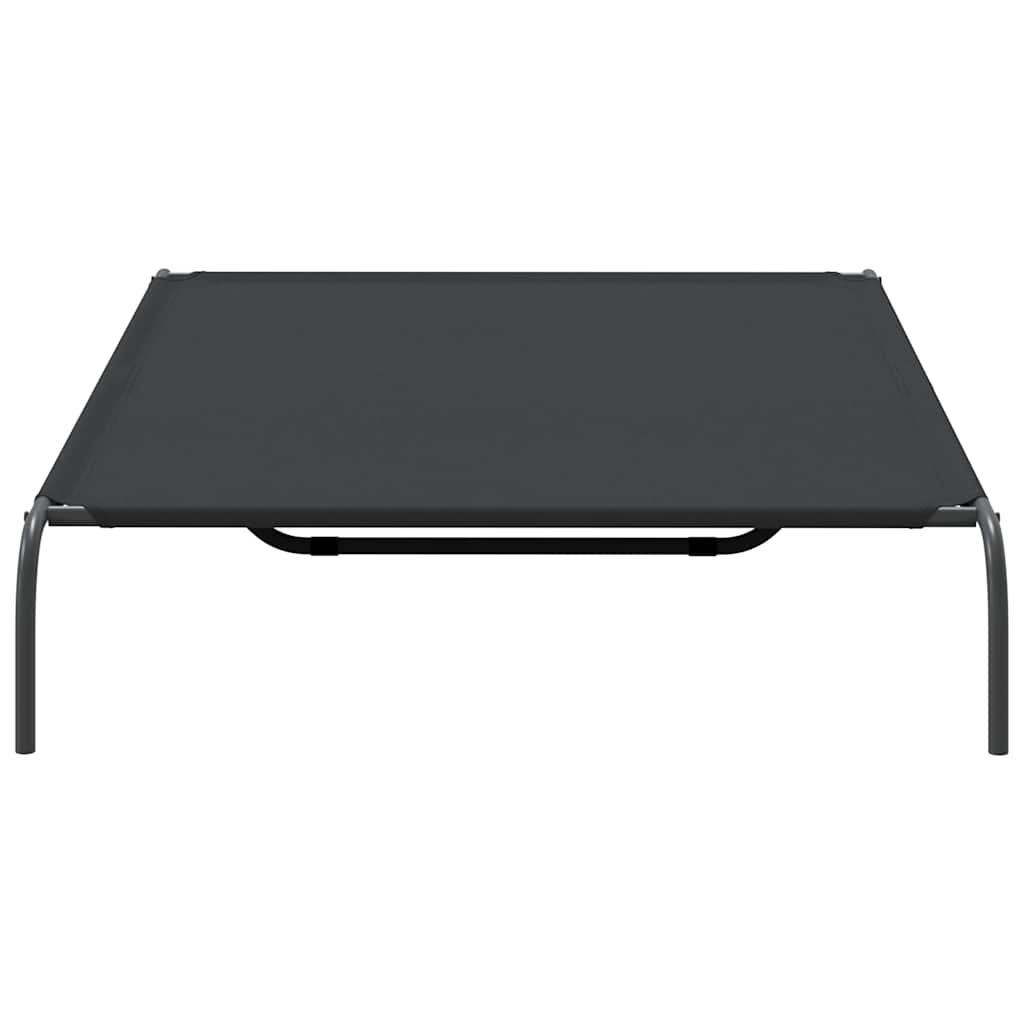 Cuccia per Cani Rialzata Nera 150x90x20cm Tela Oxford e Acciaio