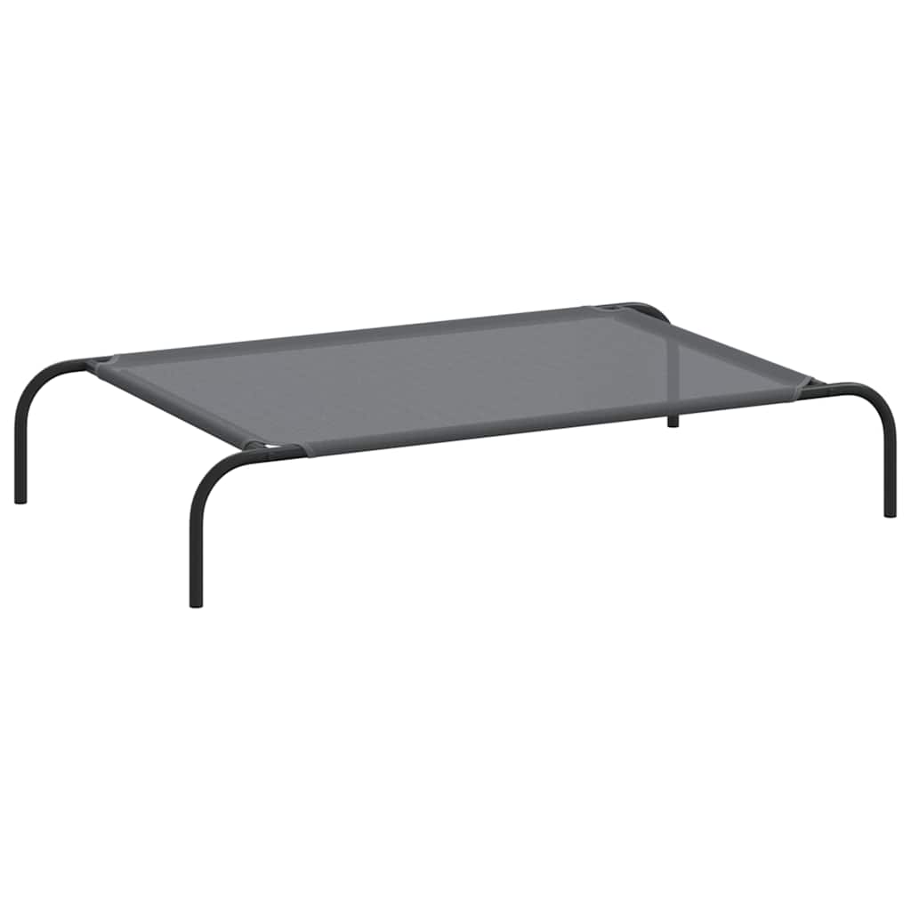 Cuccia per Cani Rialzata Grigia 110x65x20cm Textilene e Acciaio