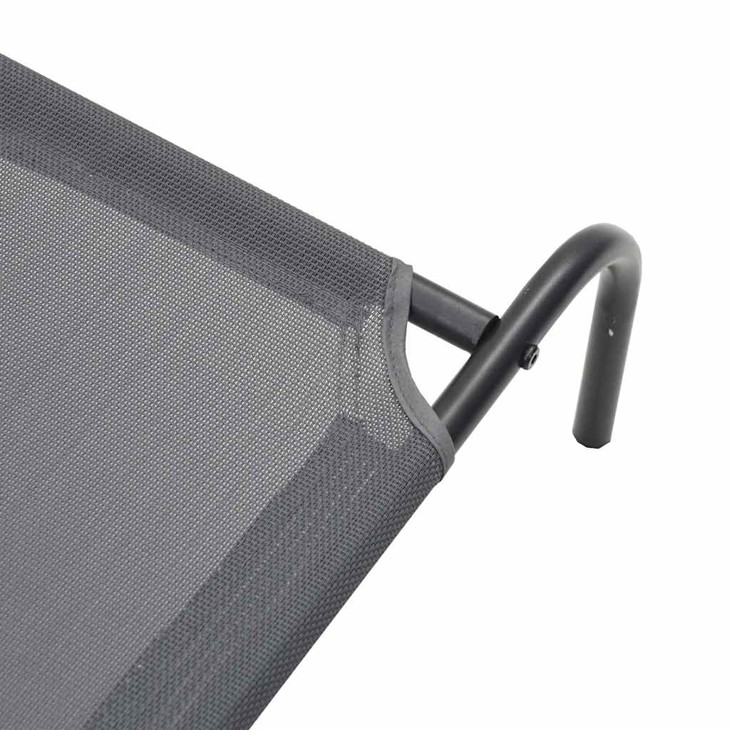 Cuccia per Cani Rialzata Grigia 110x65x20cm Textilene e Acciaio