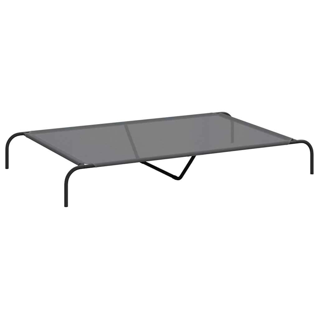 Cuccia per Cani Rialzata Grigia 150x90x20cm Textilene e Acciaio