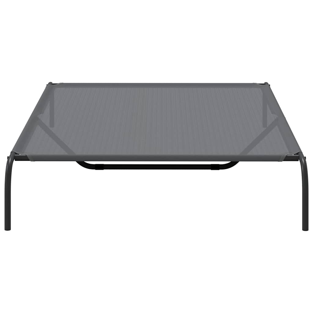 Cuccia per Cani Rialzata Grigia 150x90x20cm Textilene e Acciaio