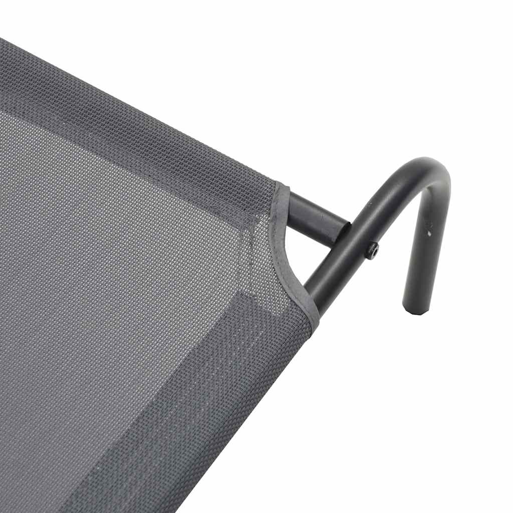 Cuccia per Cani Rialzata Grigia 150x90x20cm Textilene e Acciaio