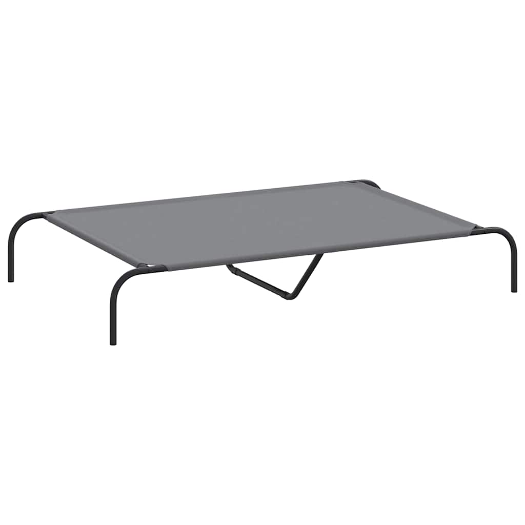 Cuccia per Cani Rialzata Grigia 130x80x20cm Tela Oxford/Acciaio