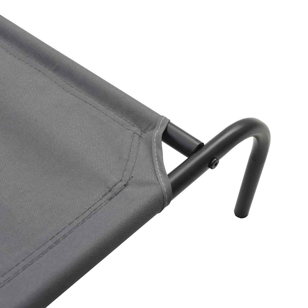 Cuccia per Cani Rialzata Grigia 130x80x20cm Tela Oxford/Acciaio