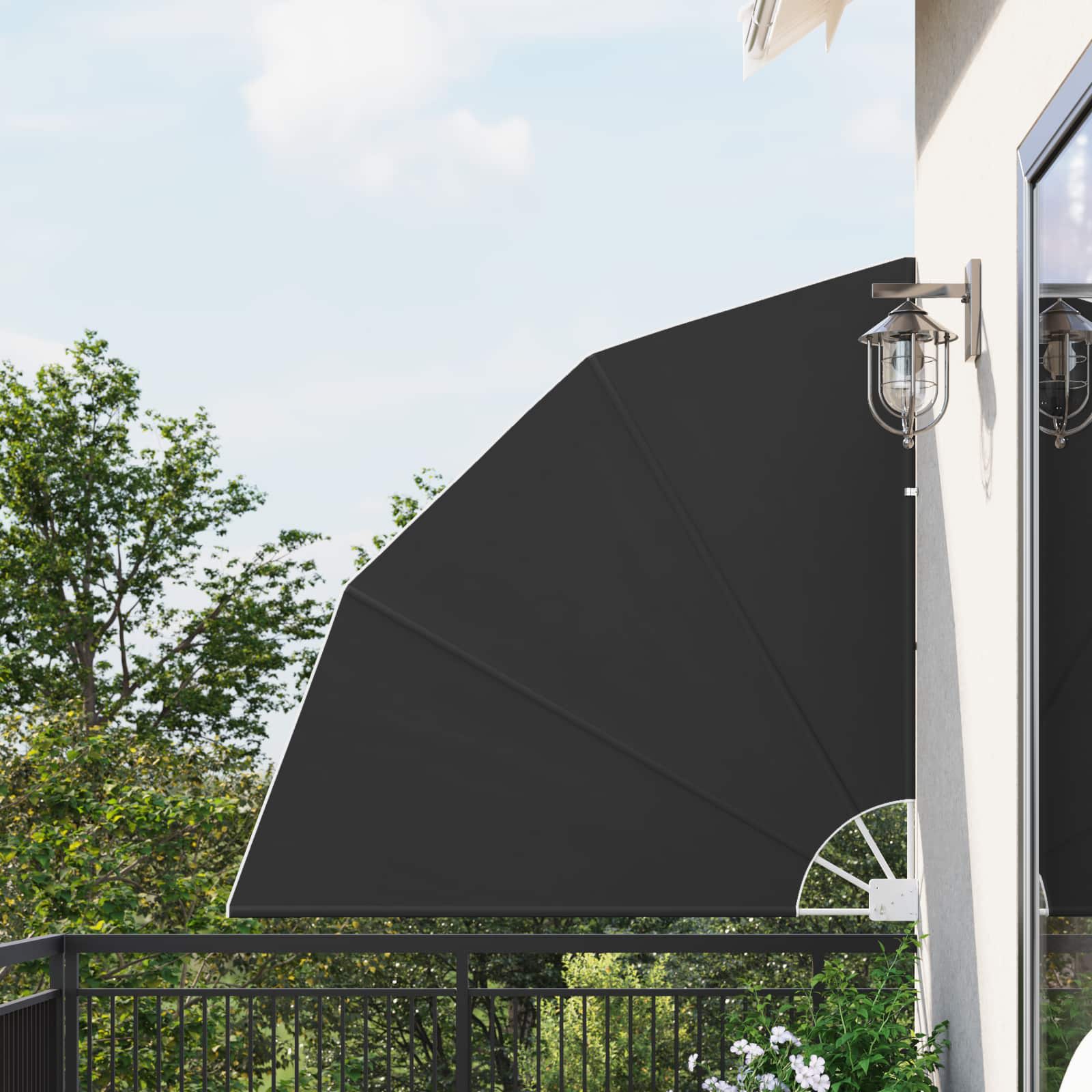 Schermo di Privacy per Balcone 140 x 140 cm Poliestere Nero