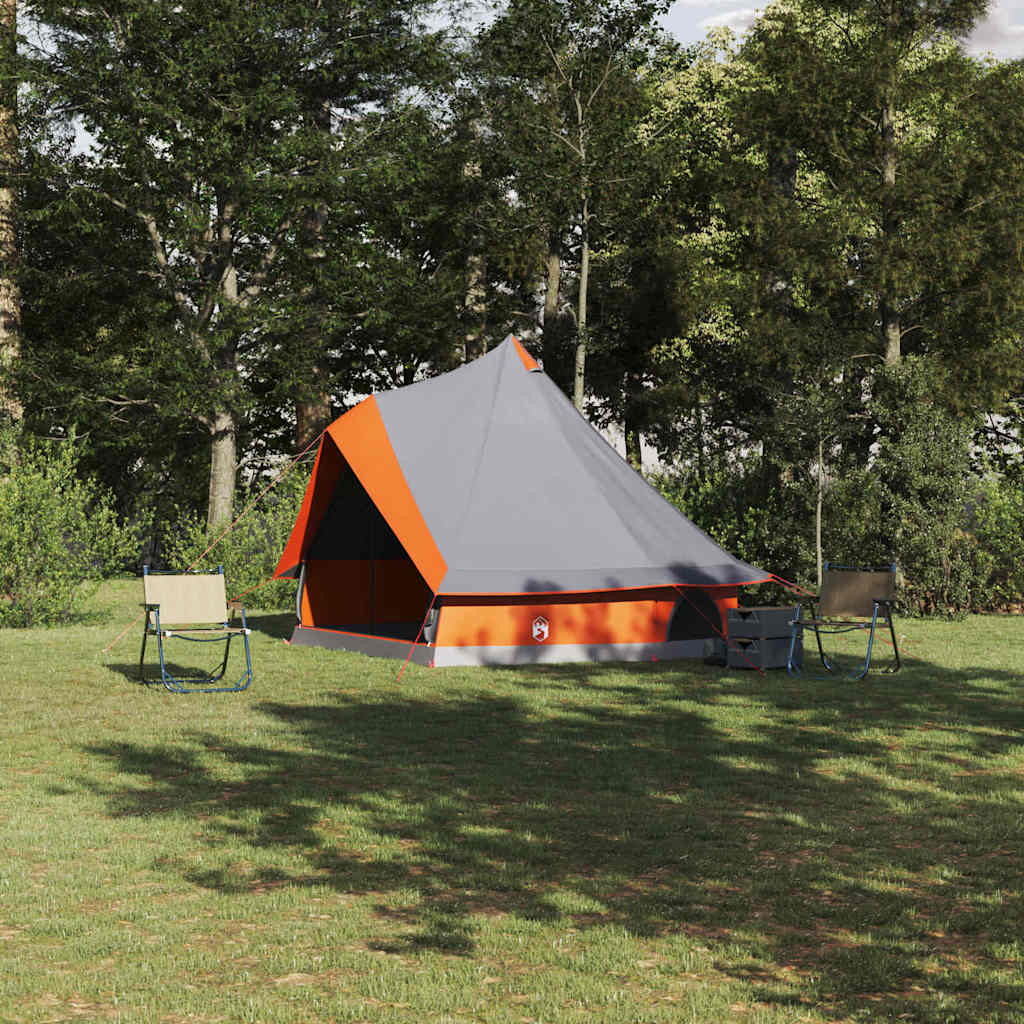 Tenda Tipi 8 persona Grigio e arancione taffetà