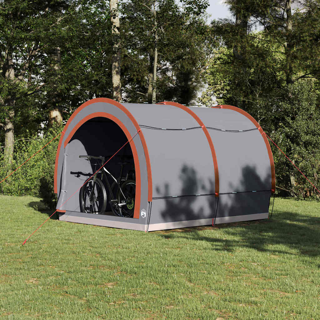 Tenda porta biciclette Grigio e arancione 256 x 222 x 182 cm