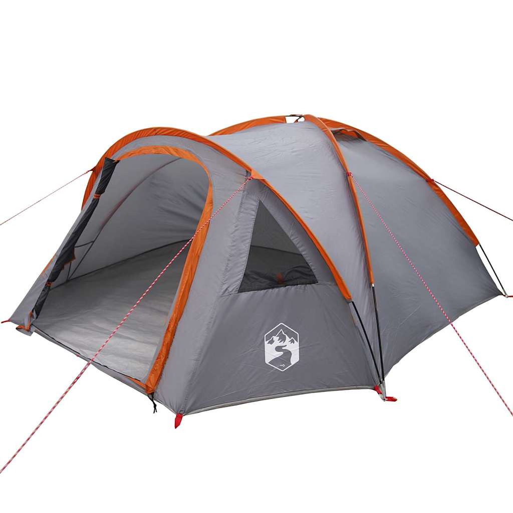 Tenda a Cupola 4 persona Grigio e arancione taffetà
