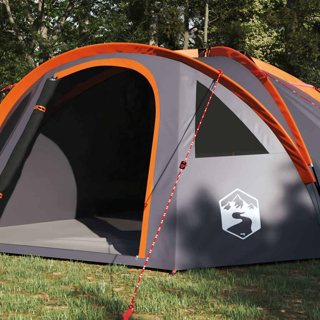Tenda a Cupola 4 persona Grigio e arancione taffetà
