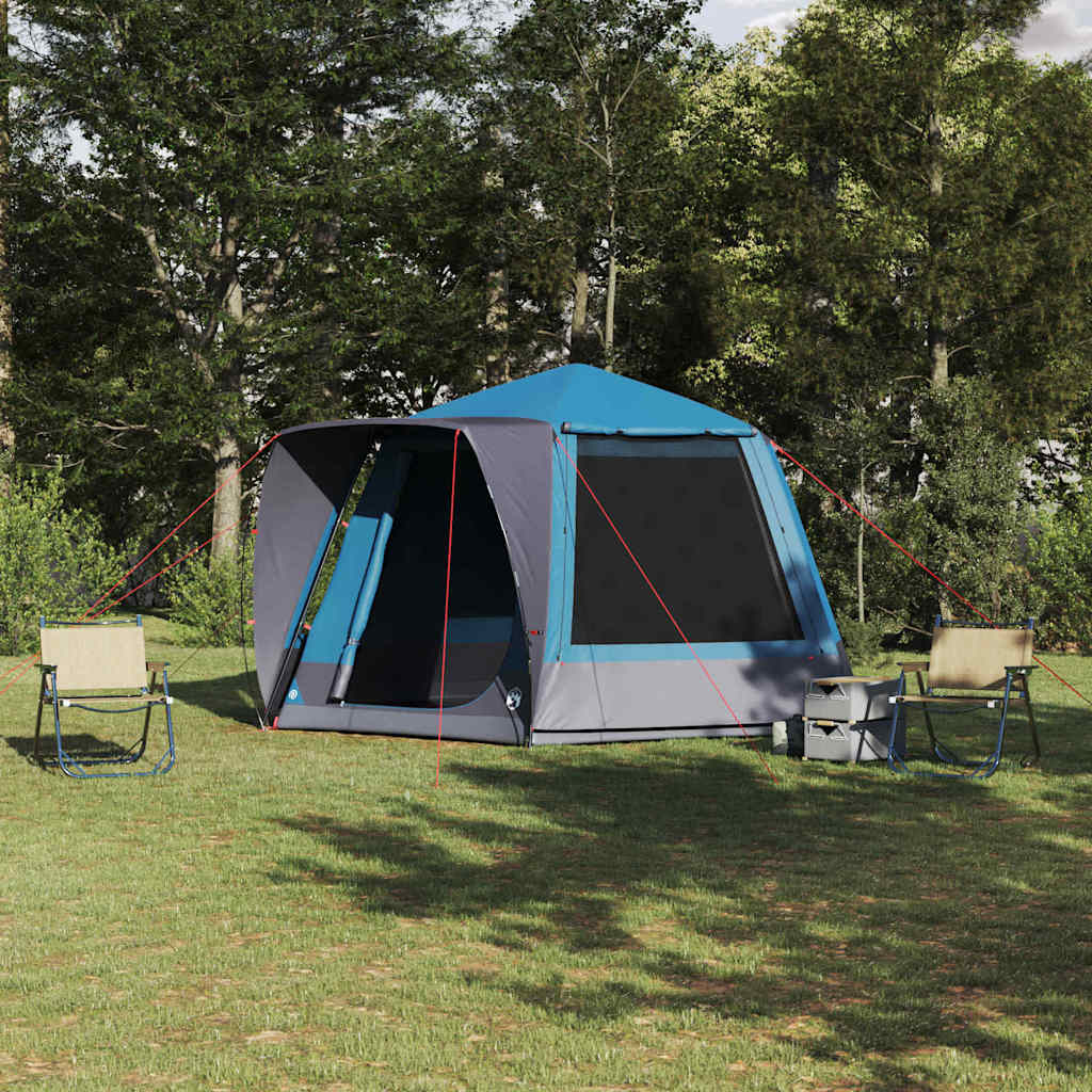 Tenda da campeggio 8 persona Blu Poliestere Impermeabile