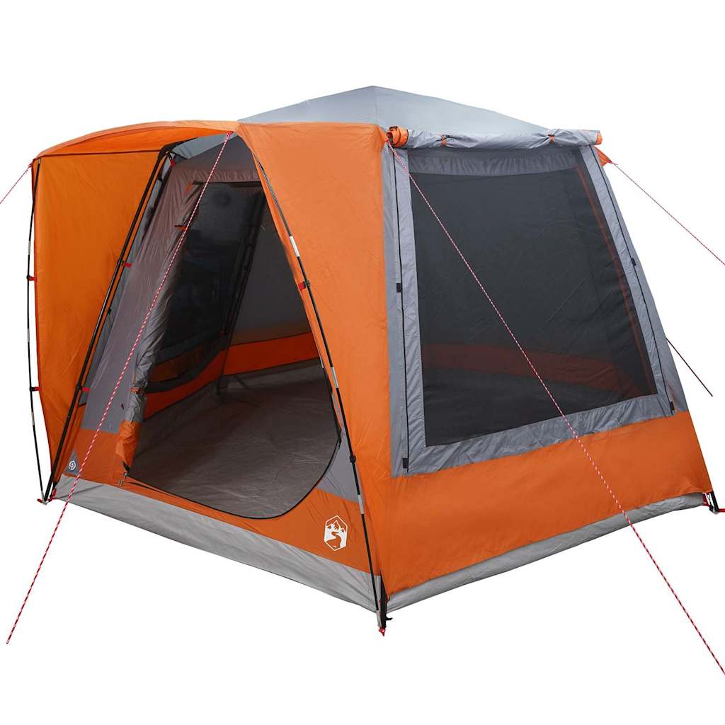Tenda da campeggio 8 persona Grigio e arancione Poliestere