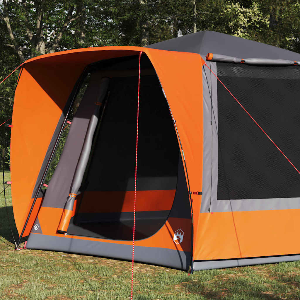 Tenda da campeggio 8 persona Grigio e arancione Poliestere