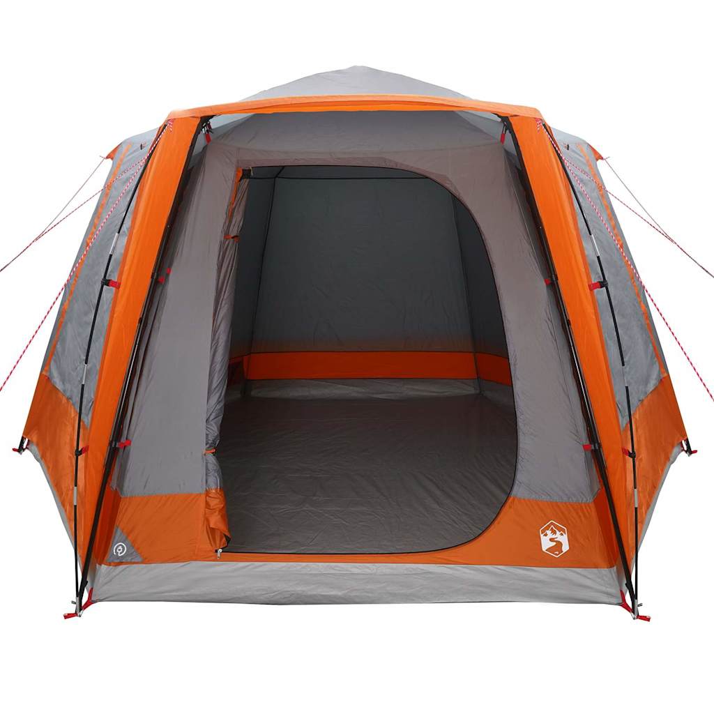Tenda da campeggio 8 persona Grigio e arancione Poliestere