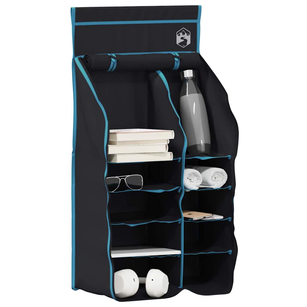 Organizer da tenda appeso 10 tasche Nero 40,5 x 25 x 80 cm