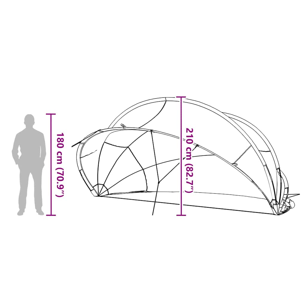 Dome Piscina 430 x 430 x 210 cm Nero
