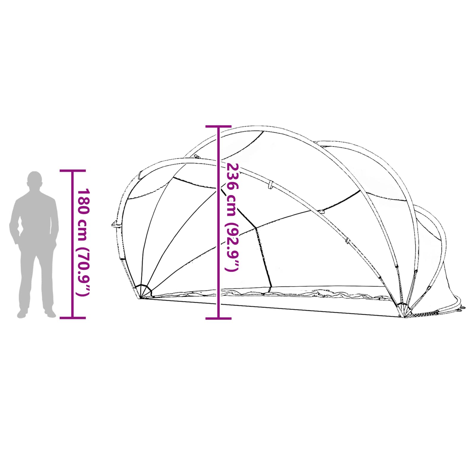 Dome Piscina 500 x 500 x 236 cm