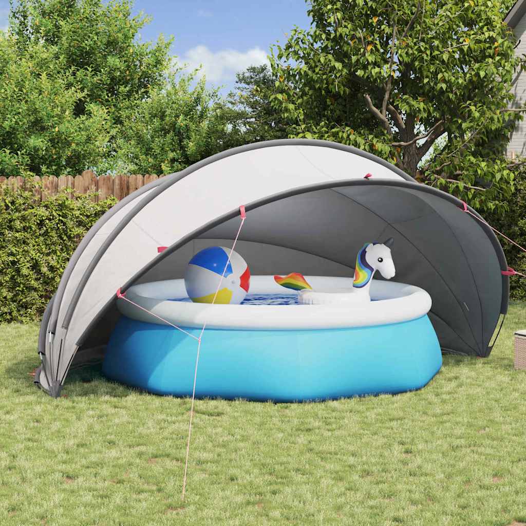 Dome Piscina 500 x 500 x 236 cm Grigio e arancione