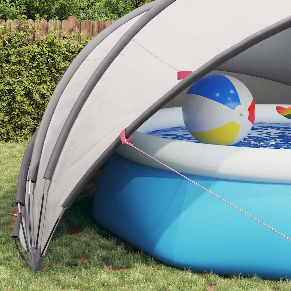 Dome Piscina 500 x 500 x 236 cm Grigio e arancione