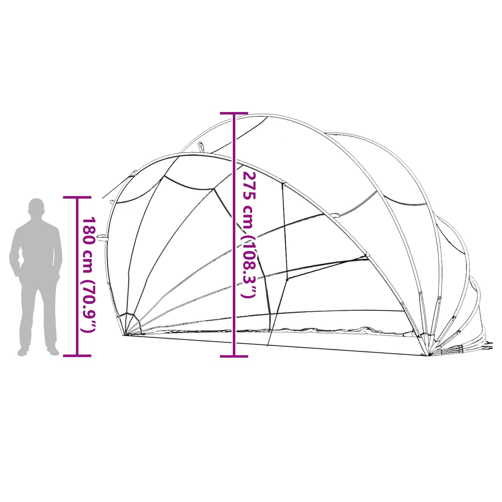 Dome Piscina 592 x 590 x 275 cm