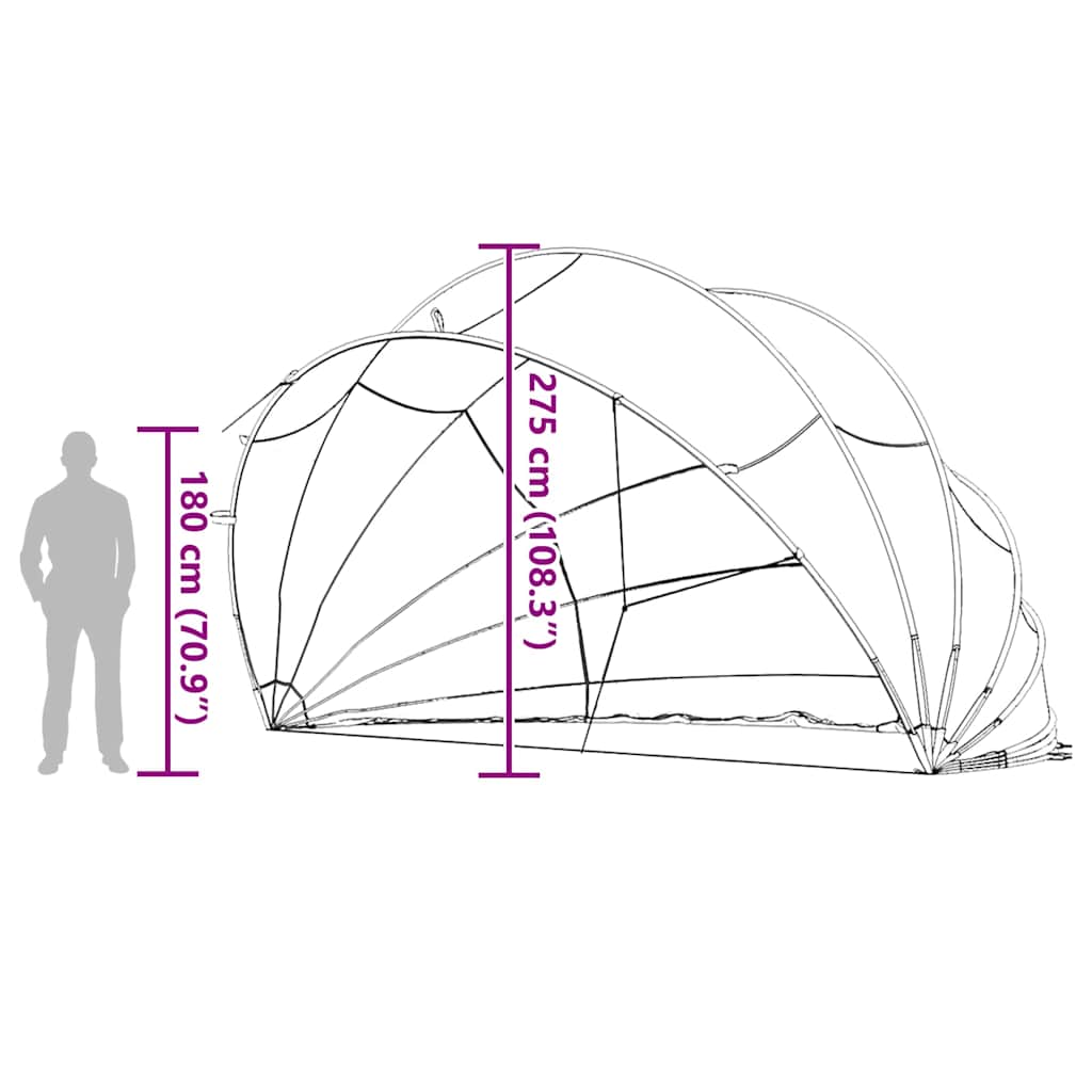Dome Piscina 592 x 590 x 275 cm PVC Trasparente