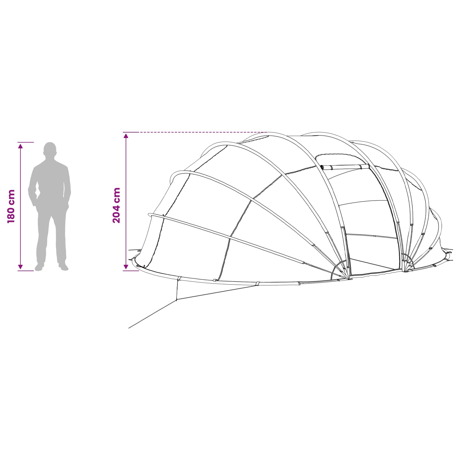 Tenda da piscina a cupola 538 x 440 x 204 cm