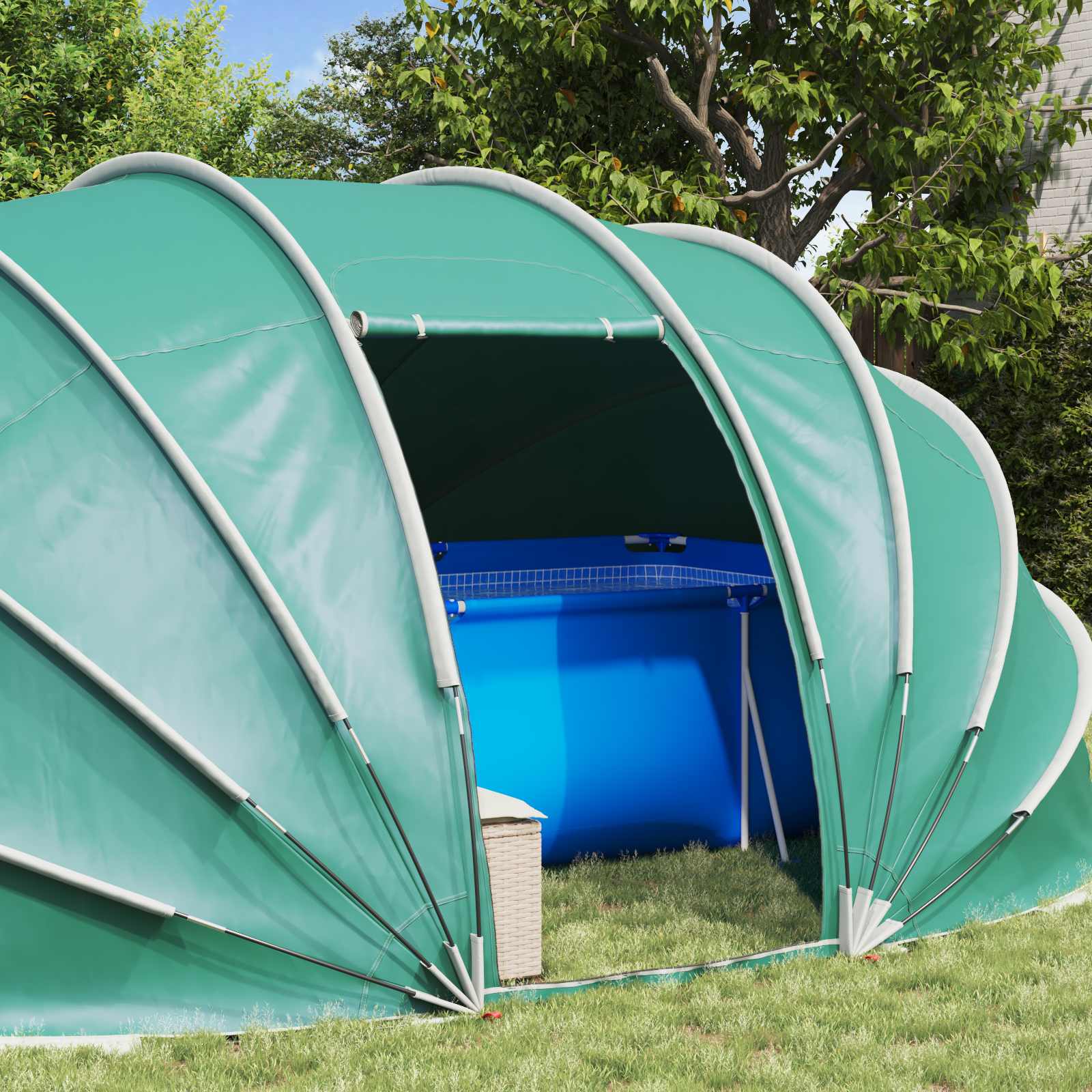 Tenda da piscina a cupola 538 x 440 x 204 cm