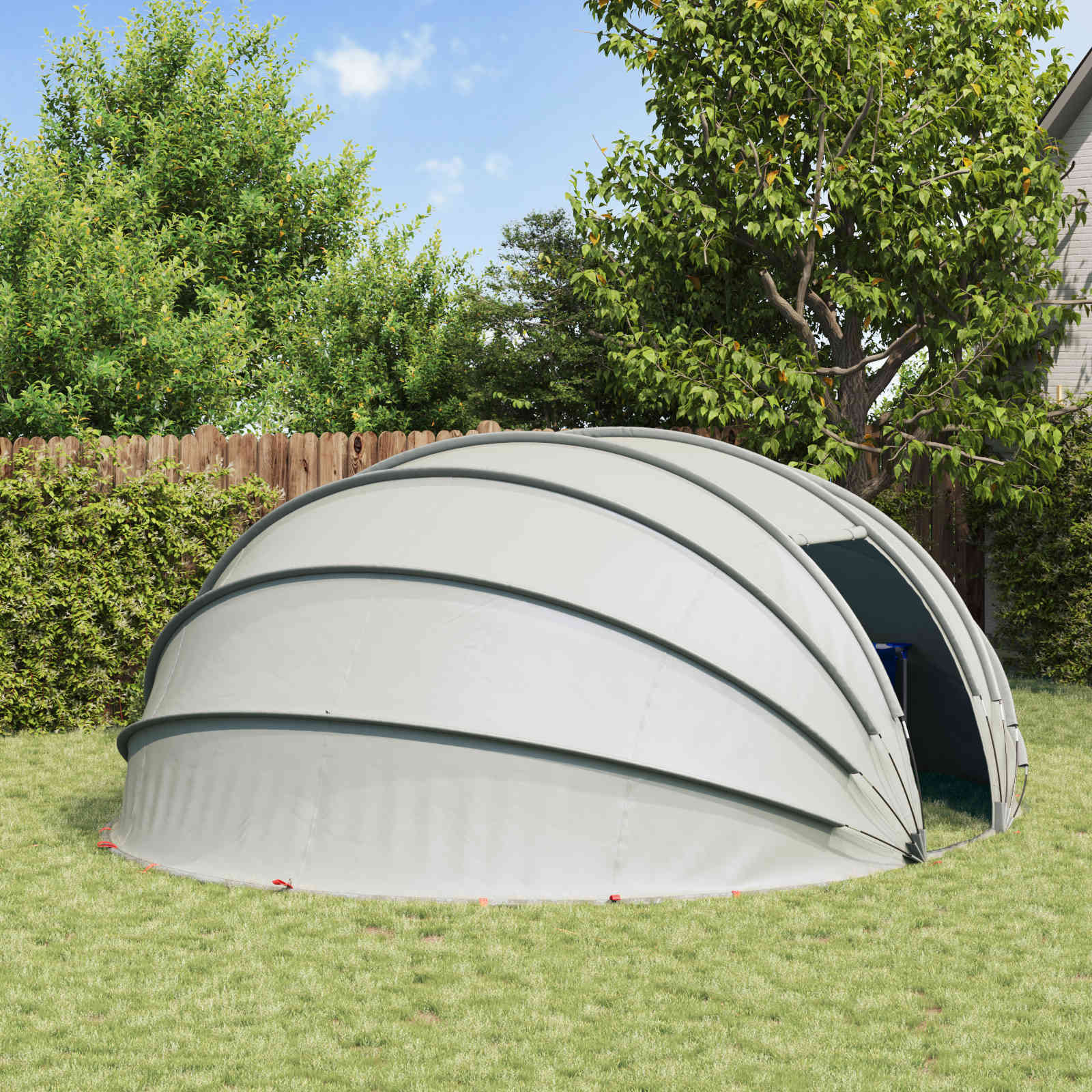 Tenda da piscina a cupola 538 x 440 x 204 cm Grigio