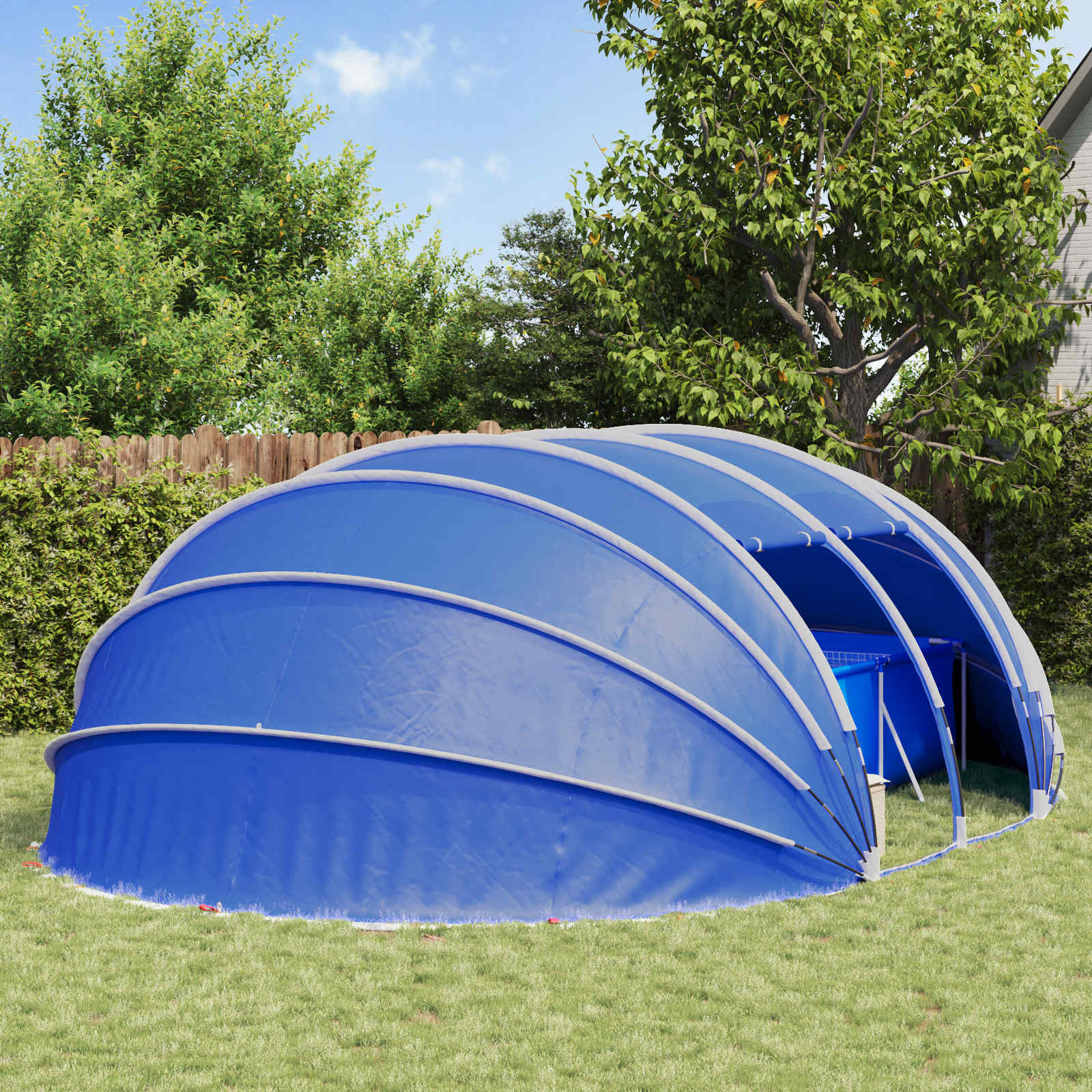 Tenda da piscina a cupola 640 x 432 x 205 cm