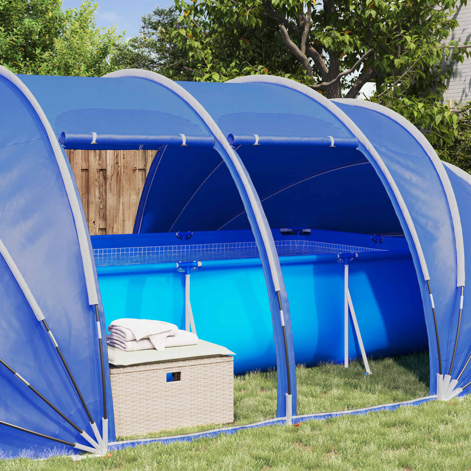 Tenda da piscina a cupola 640 x 432 x 205 cm