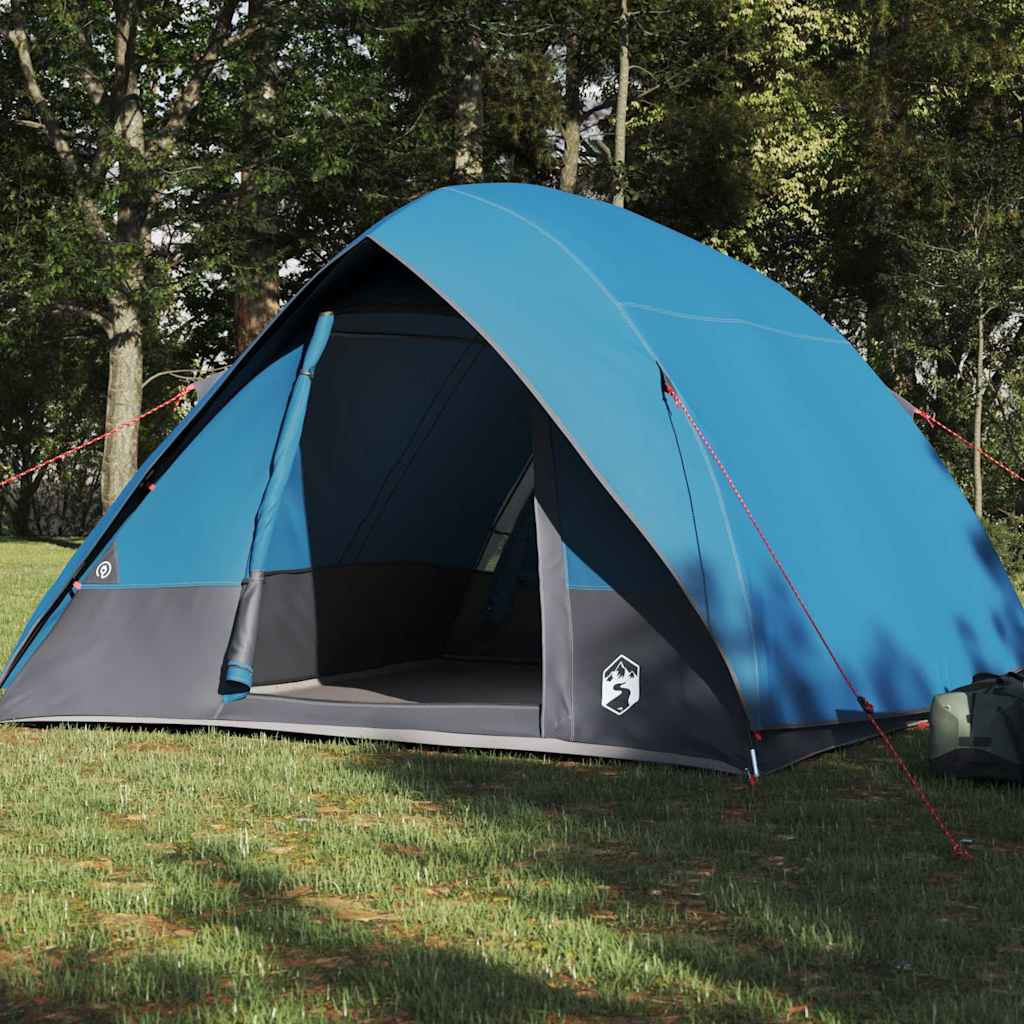 Tenda da campeggio 4 persona Blu taffetà Impermeabile