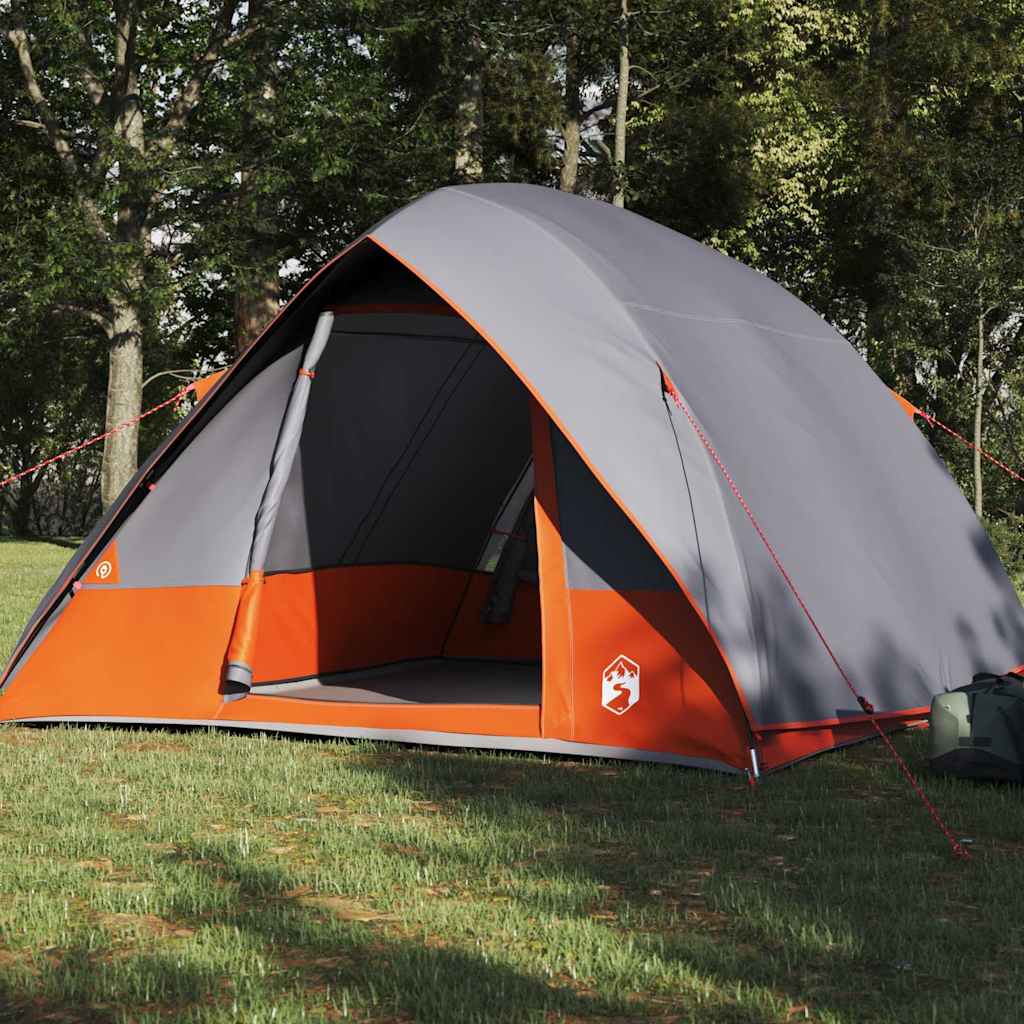Tenda da campeggio 4 persona Grigio e arancione taffetà